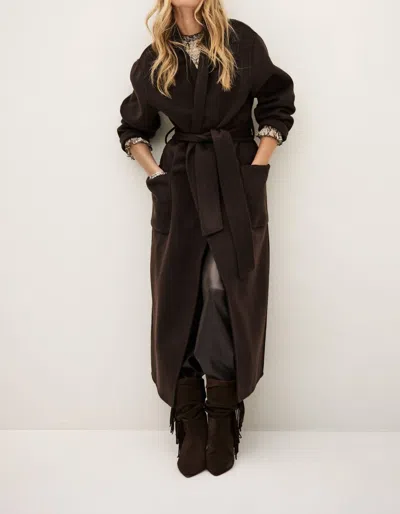 Ba&sh Kay Midi-length Coat In Marron In Multi