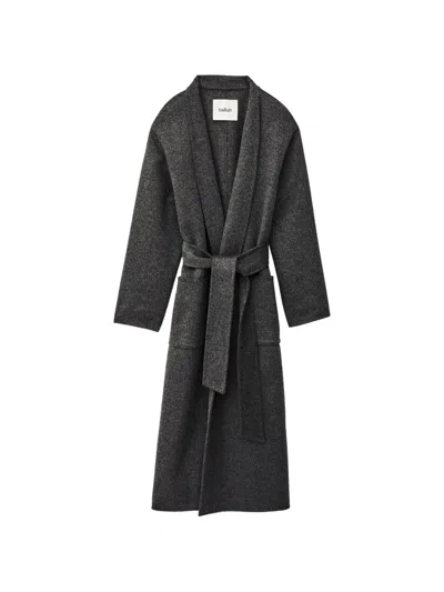 Ba&sh Kay Self-tie Long Wool Coat In Gray