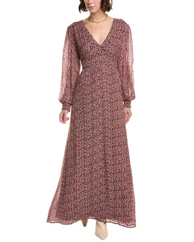 Ba&sh Keira Silk-blend Maxi Dress In Red