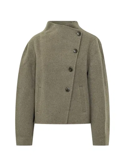 Ba&sh Kemelia Asymmetric Coat In Green