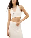 Ba&sh Ba & Sh Koan Cropped Halter Top In White