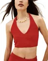 Ba&sh Ba & Sh Koan Cropped Halter Top In Red