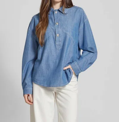 Ba&sh Kool Modal Jean Blouse In Blue
