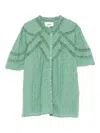 Ba&sh Lace-insert Cotton Top In Green
