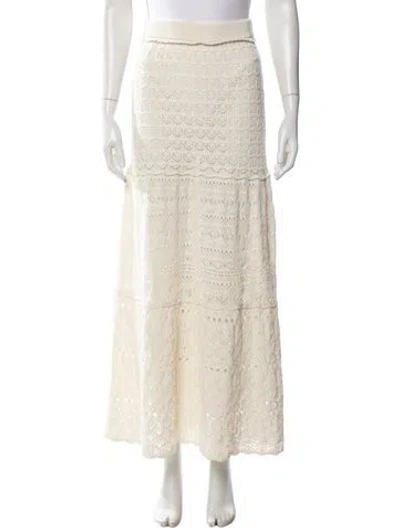 Pre-owned Ba&sh Lace Pattern Long Skirt In Neutral