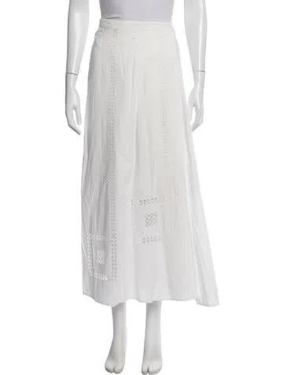 Pre-owned Ba&sh Lace Pattern Long Skirt W/ Tags In White
