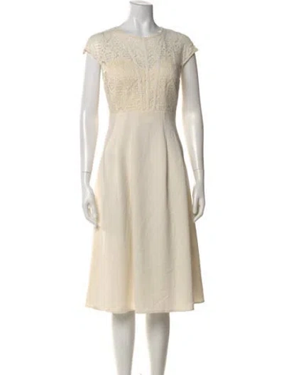 Pre-owned Ba&sh Lace Pattern Midi Length Dress In Neutral