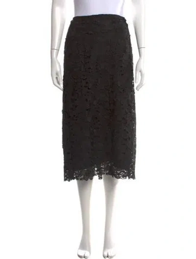 Pre-owned Ba&sh Lace Pattern Midi Length Skirt In Black