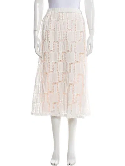 Pre-owned Ba&sh Lace Pattern Midi Length Skirt In Pink