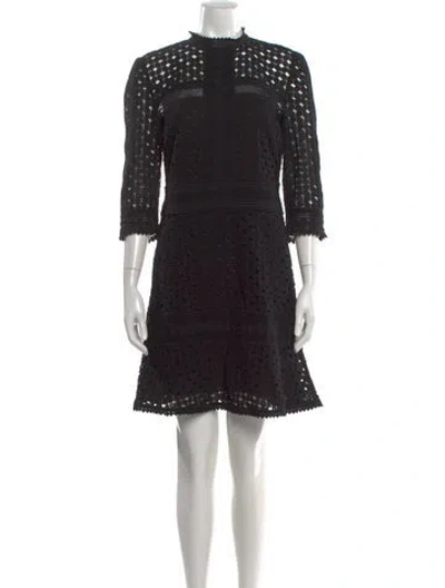 Pre-owned Ba&sh Lace Pattern Mini Dress In Black