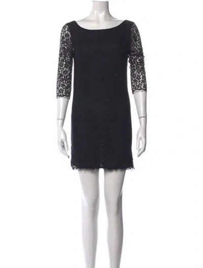 Pre-owned Ba&sh Lace Pattern Mini Dress In Black