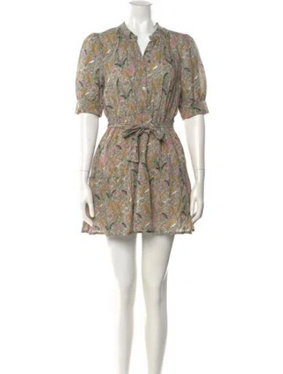 Pre-owned Ba&sh Lace Pattern Mini Dress In Gray