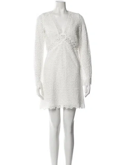 Pre-owned Ba&sh Lace Pattern Mini Dress In Neutrals