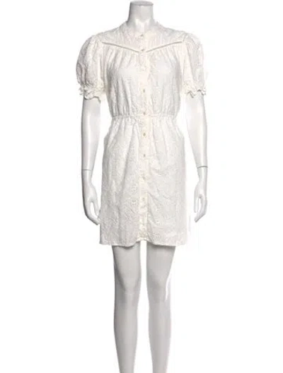 Pre-owned Ba&sh Lace Pattern Mini Dress In White