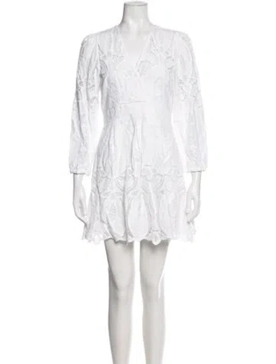 Pre-owned Ba&sh Lace Pattern Mini Dress In White