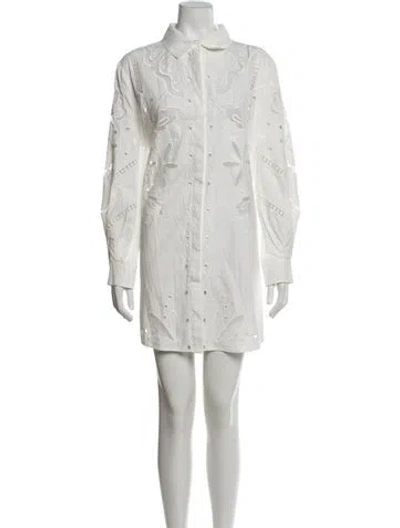 Pre-owned Ba&sh Lace Pattern Mini Dress In White