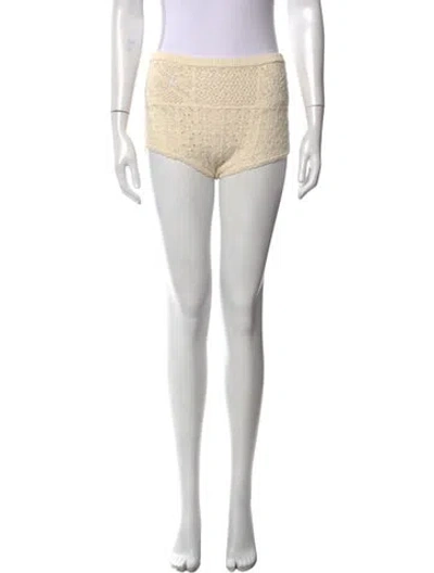 Pre-owned Ba&sh Lace Pattern Mini Shorts W/ Tags In Neutral