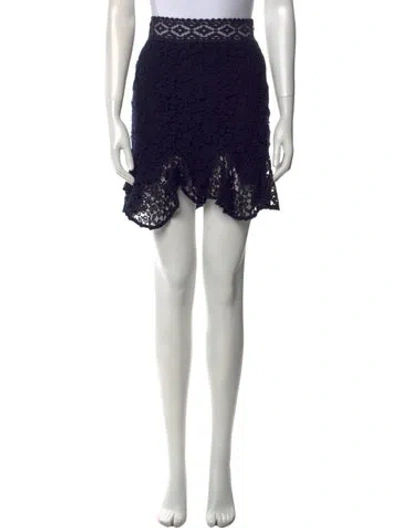 Pre-owned Ba&sh Lace Pattern Mini Skirt In Black