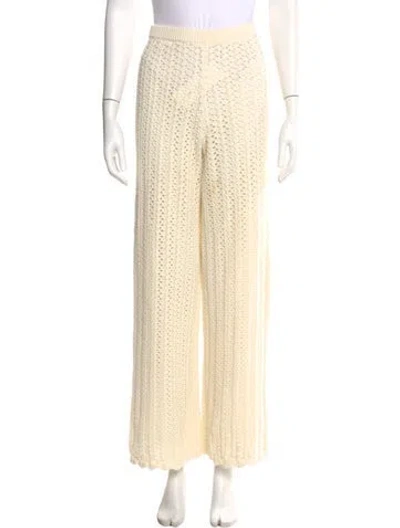 Pre-owned Ba&sh Lace Pattern Wide Leg Pants In Neutral