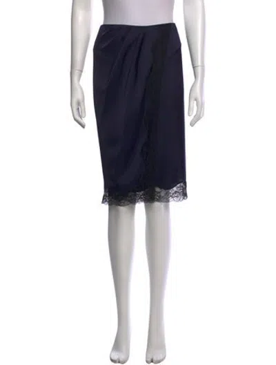Pre-owned Ba&sh Lace Trim Embellishment Midi Length Skirt In Blue