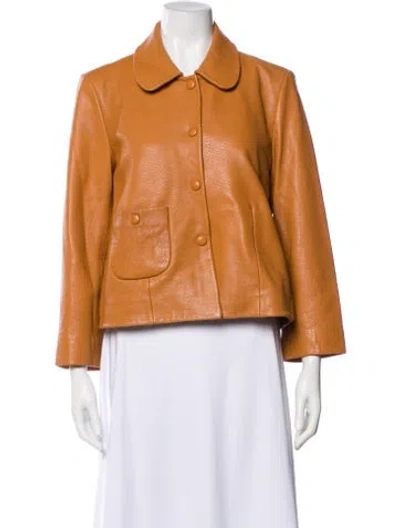 Pre-owned Ba&sh Lamb Leather Evening Jacket In Brown