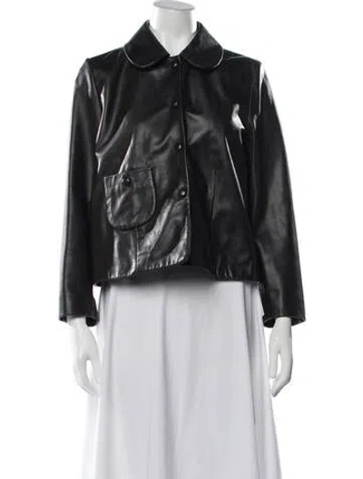Pre-owned Ba&sh Lamb Leather Jacket In Black