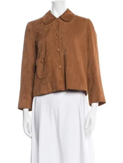 Pre-owned Ba&sh Lamb Leather Jacket In Brown