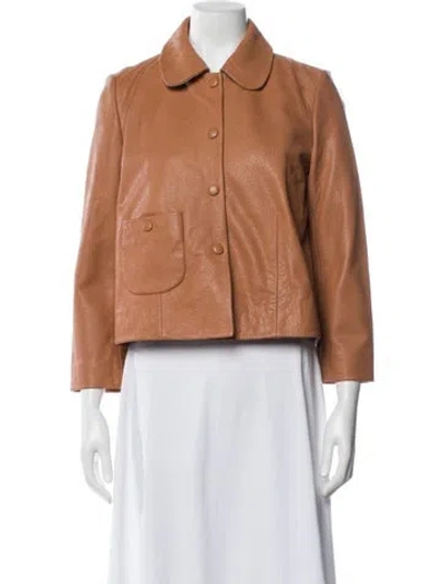 Pre-owned Ba&sh Lamb Leather Jacket W/ Tags In Brown