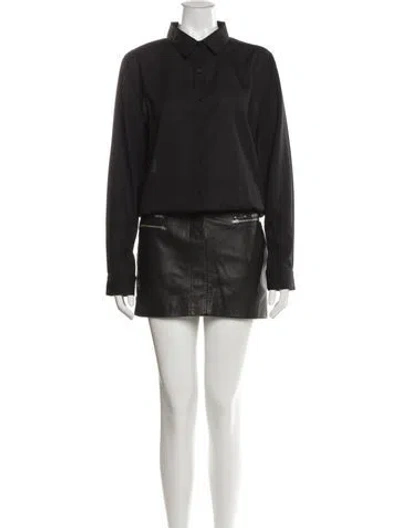 Pre-owned Ba&sh Lamb Leather Knee-length Dress W/ Tags In Gray