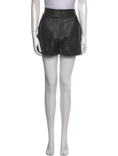 Pre-owned Ba&sh Lamb Leather Mini Shorts In Brown