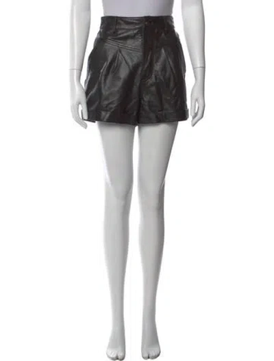 Pre-owned Ba&sh Lamb Leather Mini Shorts In Brown