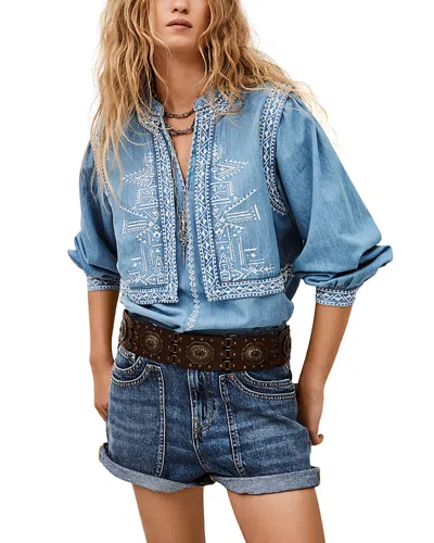 Ba&sh Ba & Sh Laura Blouse In Blue