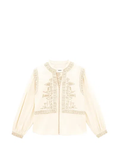 Ba&sh Laura Embroidered Long-sleeved Blouse In Pink