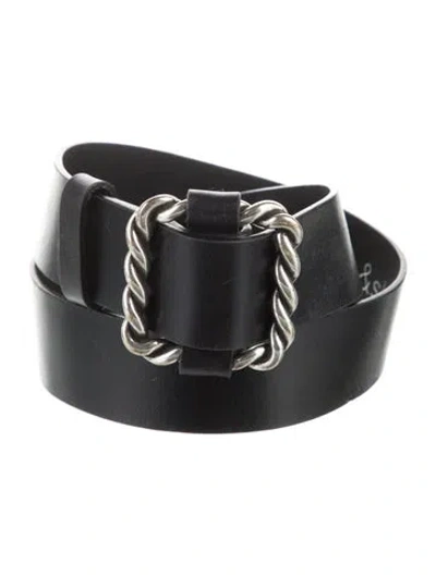 Pre-owned Ba&sh Leather Belt In Black
