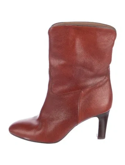 Pre-owned Ba&sh Leather Boots In Red