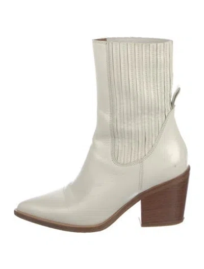 Pre-owned Ba&sh Leather Boots In White
