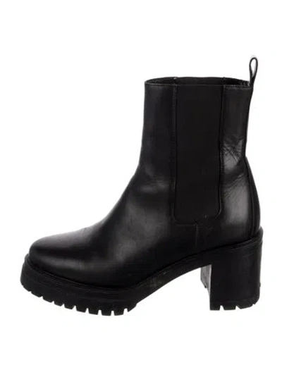 Pre-owned Ba&sh Leather Chelsea Boots In Black