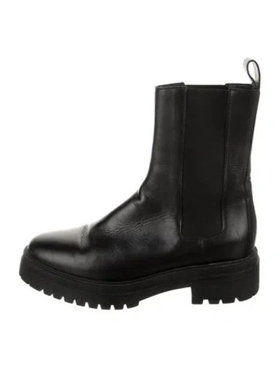 Pre-owned Ba&sh Leather Chelsea Boots In Black
