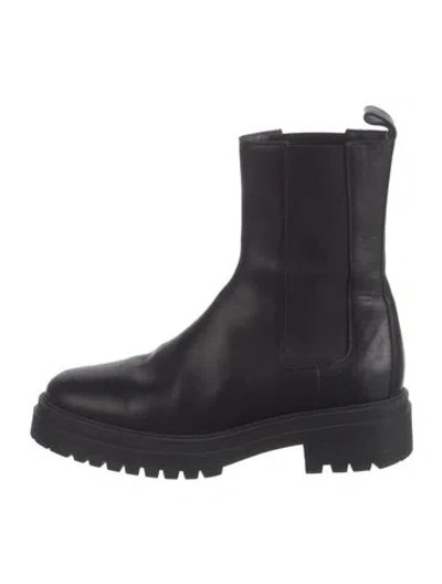 Pre-owned Ba&sh Leather Chelsea Boots In Black