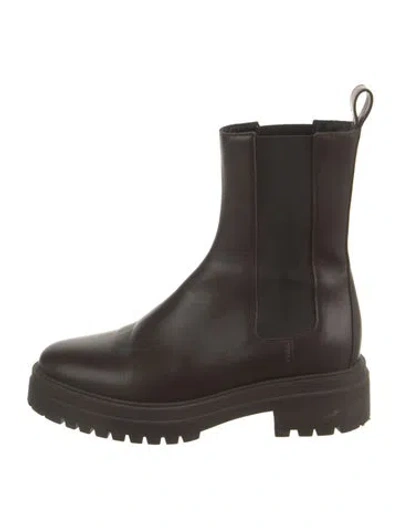 Pre-owned Ba&sh Leather Chelsea Boots In Brown