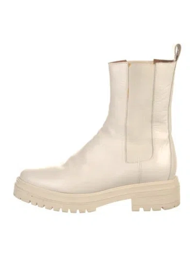 Pre-owned Ba&sh Leather Chelsea Boots In Neutral