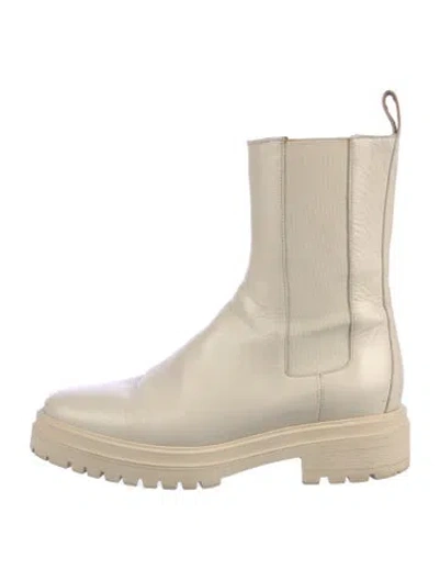 Pre-owned Ba&sh Leather Chelsea Boots In Neutral