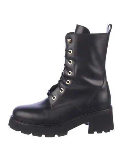 Pre-owned Ba&sh Leather Combat Boots In Blue