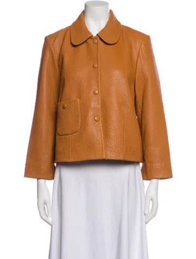 Pre-owned Ba&sh Leather Jacket W/ Tags In Neutral