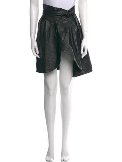 Pre-owned Ba&sh Leather Knee-length Skirt In Black