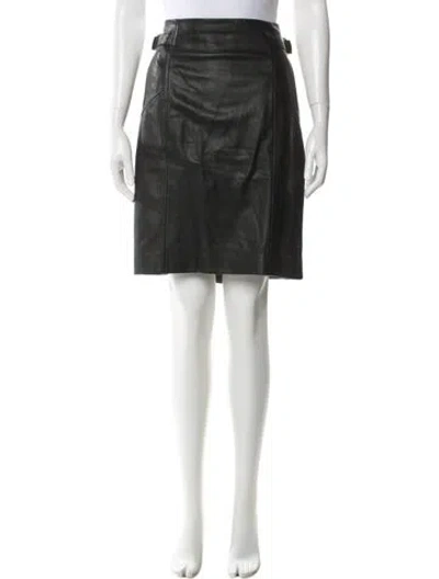 Pre-owned Ba&sh Leather Knee-length Skirt In Blue