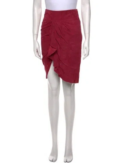 Pre-owned Ba&sh Leather Knee-length Skirt In Red