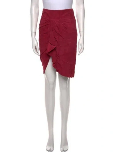Pre-owned Ba&sh Leather Knee-length Skirt W/ Tags In Burgundy