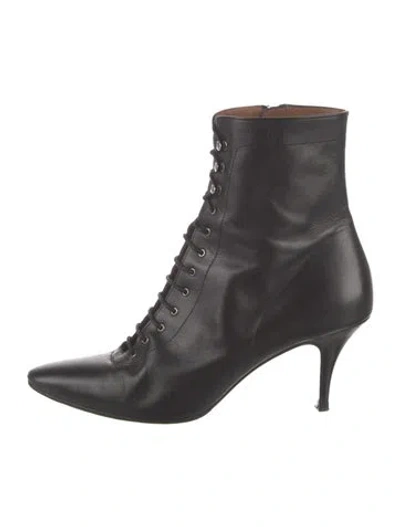 Pre-owned Ba&sh Leather Lace-up Boots In Black