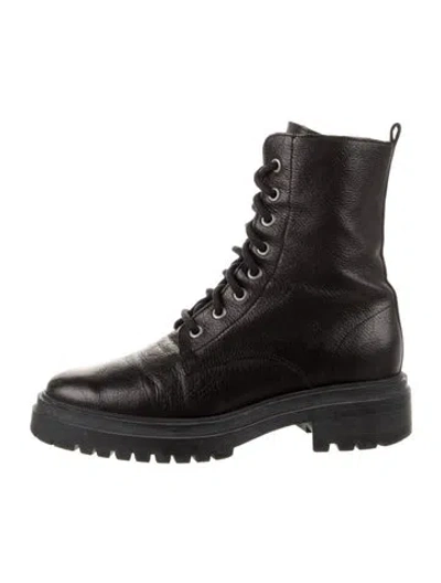 Pre-owned Ba&sh Leather Lace-up Boots In Black